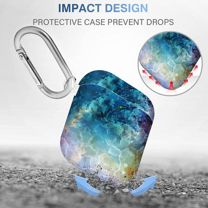For Airpods Case Cover, for Airpods Protective Case Shockproof Hard PC Cover Skin Kit with Keychain for Girls Men Women Compatible with for Airpods 2& 1 Charging Case [Front LED Visible]