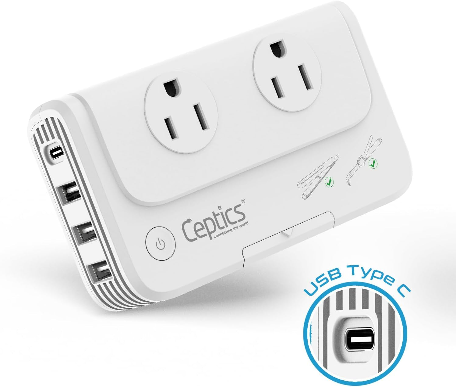 200 W Voltage Converter, Convert 220 V to 110V for Devices like Curling Iron, Straightener, Chargers, Step down World Power Plug - 4 USB PD 18W Fast Charging - EU/AU/UK/US Included