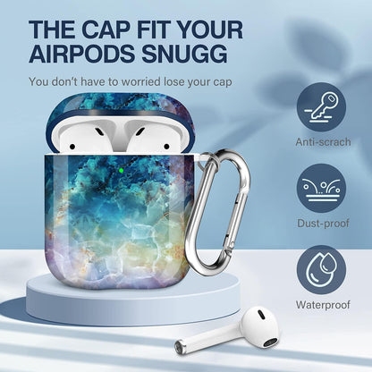 For Airpods Case Cover, for Airpods Protective Case Shockproof Hard PC Cover Skin Kit with Keychain for Girls Men Women Compatible with for Airpods 2& 1 Charging Case [Front LED Visible]